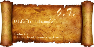Oláh Tihamér névjegykártya